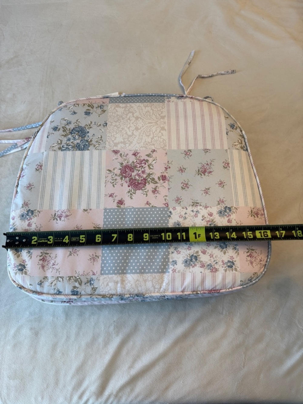 Shabby Chic Patchwork Floral Chair/Stool Cushions, set of 2 - Picture 6 of 7